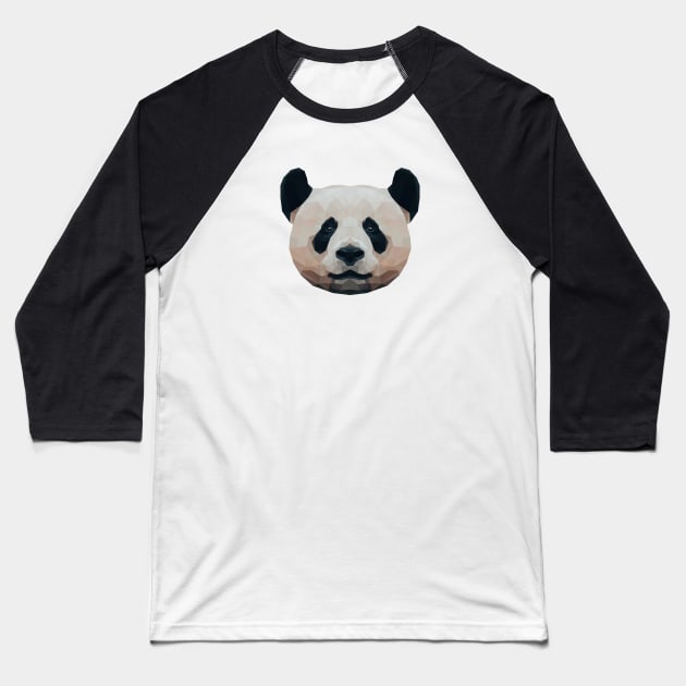 Low Poly Giant Panda Head Baseball T-Shirt by ErinFCampbell